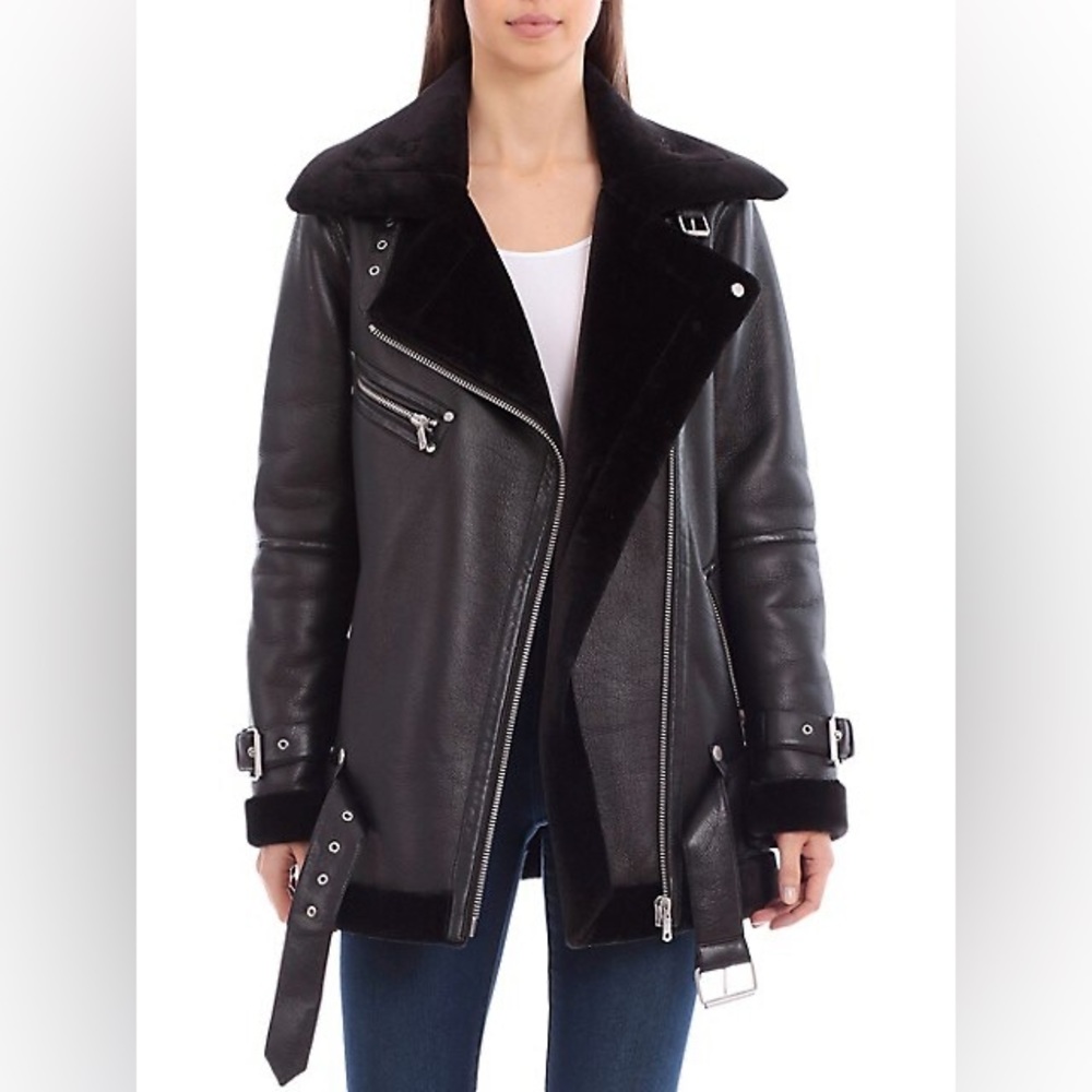 Avec les filles shearling jacket